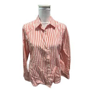 Lands' End Pink & White Striped Horizon Button Down Size 4